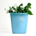 Vintage Sky Blue Trash Can