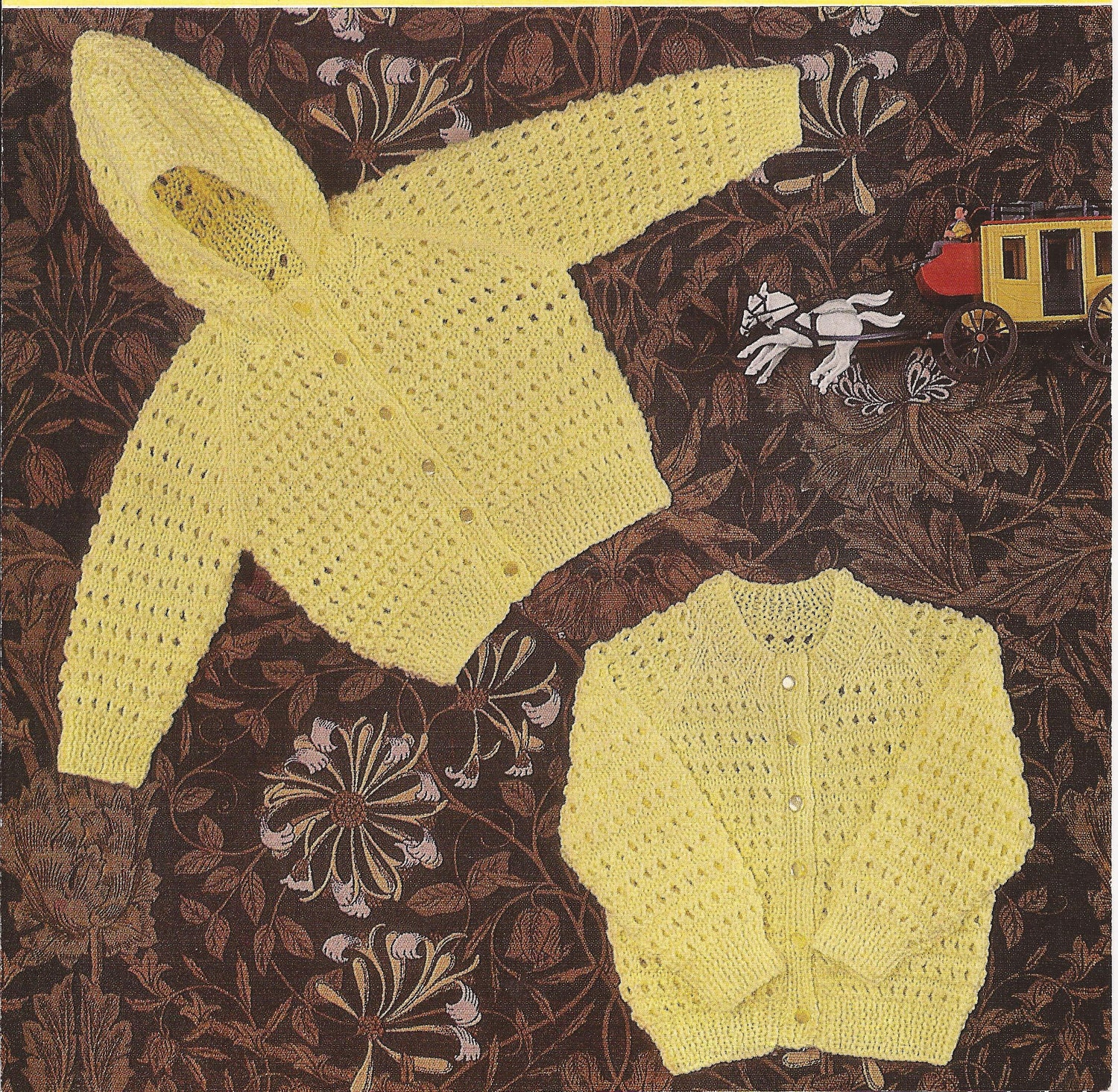 PDF Knitting Pattern Baby Hooded Jacket and Cardigan to fit
