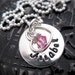 Hand Stamped Jewelry - Personalized Mommy Necklace - Tiny Brag with Love