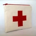 Red Cross Zip pouch - cotton duck cloth