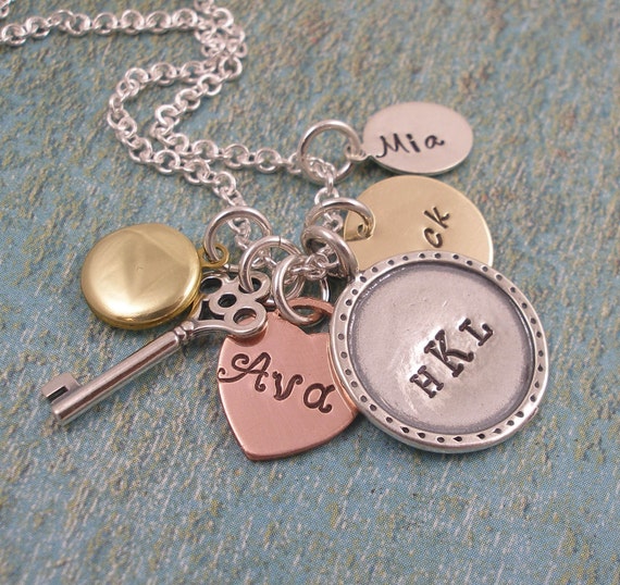 Items similar to Hand Stamped Necklace KEEPSAKES Sterling Silver