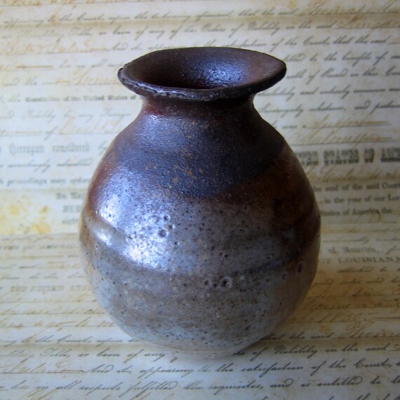 Chino Glaze Handthrown Wood Fired Pottery Vase