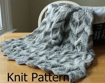 Knit Baby Blanket Pattern - knit chevron baby blanket pattern - baby blanket knit pattern - easy knit blanket pattern - easy knit afghan