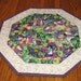 Quilted Small Octagon Mat with Grapes and Wineglasses - 16" diameter