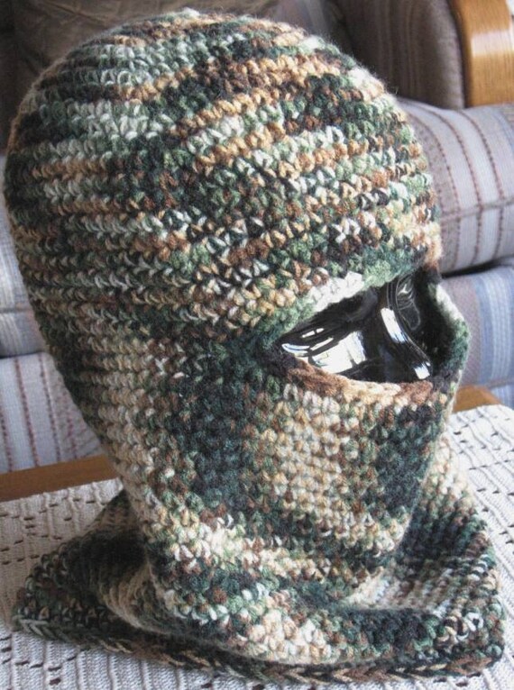 Man's Crocheted Camo Ski Mask