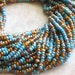 8/0 Turquoise Topaz Picasso Mega Mixed Czech Glass Seed Bead Strand