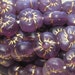10mm Purple Opaline Gold Inlay Czech Glass Flower Beads