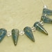 17x7mm Light Sapphire Picasso Czech Glass Bohemian Spike Beads