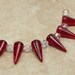 17x7mm Transparent Ruby Czech Glass Bohemian Spike Beads (B261)