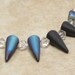 17x7mm Matte Opaque Jet Black AB Czech Glass Bohemian Spike Beads