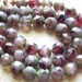 LOVELY 8mm Faceted 2 Tone Amethyst And Opaque Lilac Picasso Firepolished Thru Cut Czech Glass Beads - Qty 15
