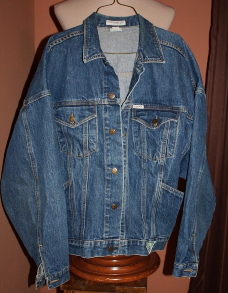 Vintage Men's Denim Jacket 1980's Georges by ilovevintagestuff