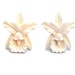 Pre-Ban Ivory Earrings Orchid Flowers Silver Screw Backs 1940s