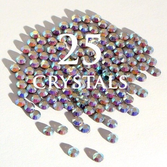 25 Swarovski Hot Fix Flat Back Crystals 20ss AB by pdthree
