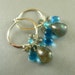 Labradorite and Quartz Gemstones Hoop Earrings