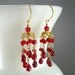 1/2 Off. Ruby and Gold Vermeil Chandelier Earrings - Casablanca