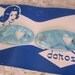Vintage soft blue barrette with a heart cutout
