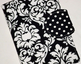 Kindle Cover, Nook Cover, Kobo Cover - Black/white Damask eReader Cover