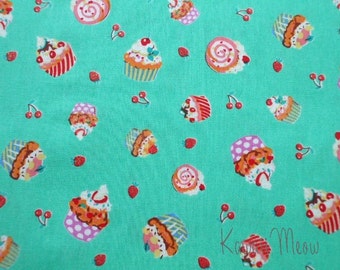 SALE - Sweets Cupcake Green - Scrap 108cm/42.5"W x 80cm/31.5"L (ya0901)