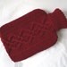 Cherry red hotwater bottle sweater / cover - 100 per cent Wool