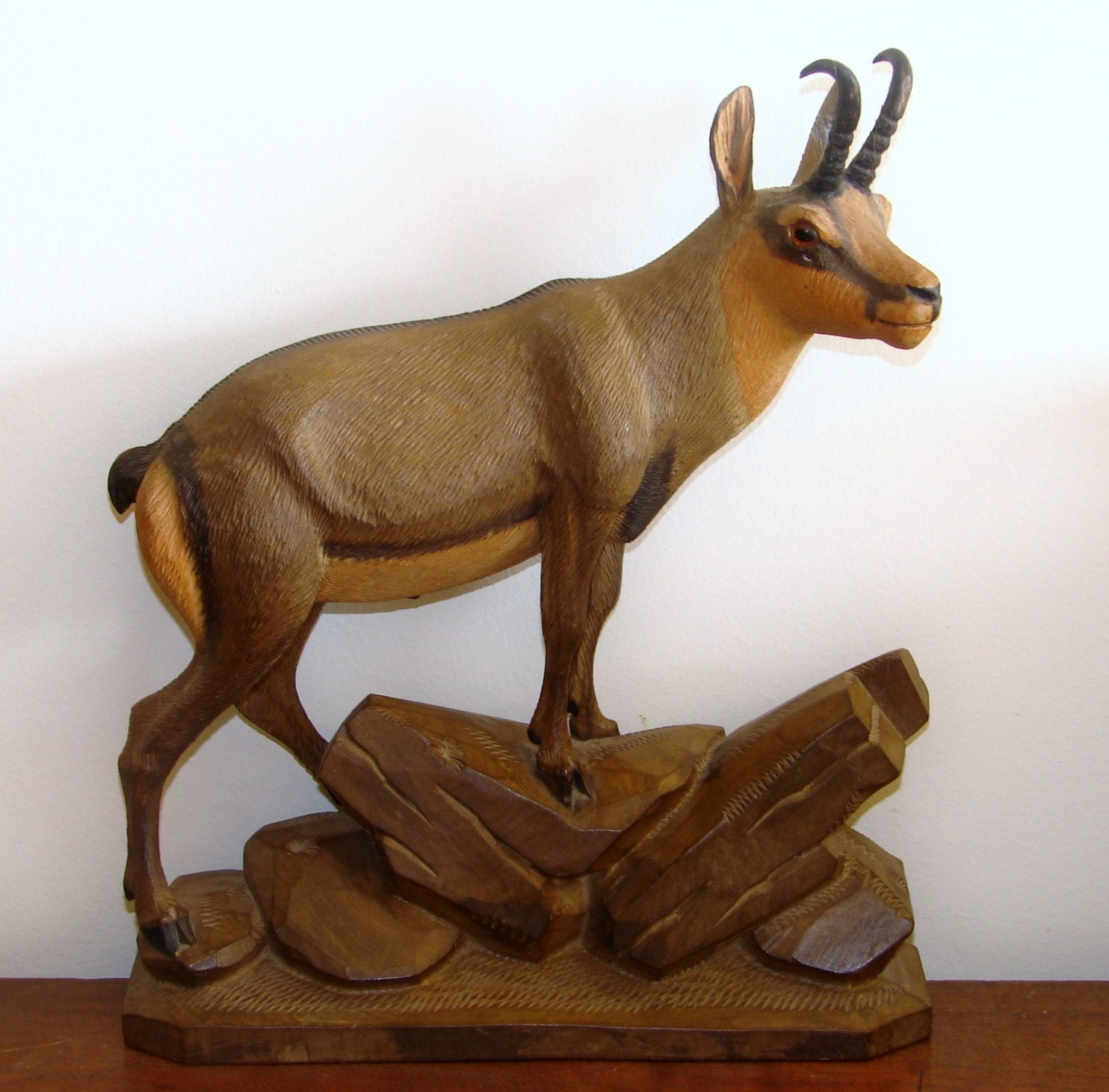 Swiss Antelope Wood Carving Black forest by DaffysLanding on Etsy