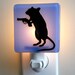 Gerbil With a Gun - Fused Glass Night Light - Pale Blue