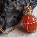 RESERVED for DarkHeartDesign - Carnelian Wire-wrapped Pendant - Stone Necklace OOAK