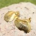 Real Gold Plated Natural Vintage Sea Shell Charms (Pair) 22 mm w loop