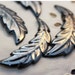 Rare LARGE Curvy Jet Black Iridescent Curved Leaf Sequins