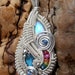 SALE-Moonstone, Labradorite and Rainbow Gemstone Wire Wrapped Pendant