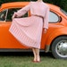 Pink Pleated Dress -M- Women's Vintage