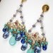 RESERVED for S - Long Gold Chandelier Earrings Wire Wrapped 14k Gold Fill Multicolor Turquoise Statement - Payment 1