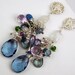 Wire Wrapped Gemstone Post Earrings Sterling Silver Moonstone London Blue Quartz Apatite Pink Amethyst Long Cluster Earrings Fall Fashion