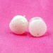Tiny White Druzy Post Stud Earrings White Earrings Sterling Silver Post Earrings - Amanda