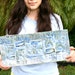 Textured Blue Butterfly Tray Large