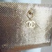 vintage metallic mesh chain handbag or clutch
