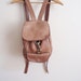 vintage leather brown distressed bookbag or shoulder handbag