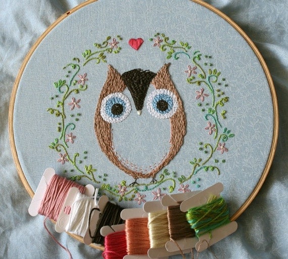 Items similar to Embroidery handmade pattern 7: Ofelia Owl. TKF ...
