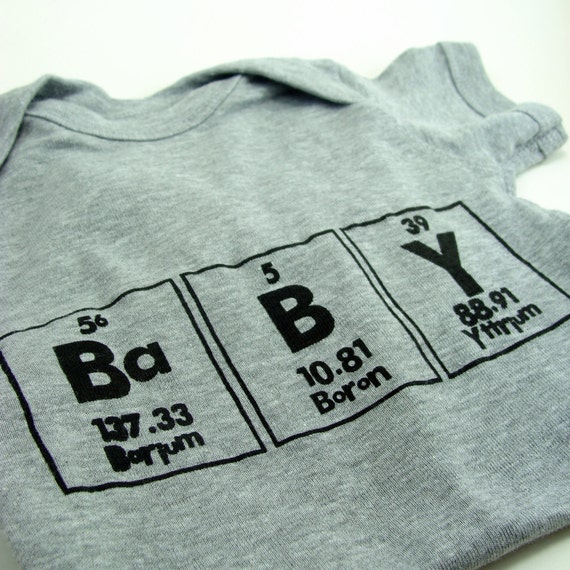 Chemistry Baby Boy Onesie Gray with Black