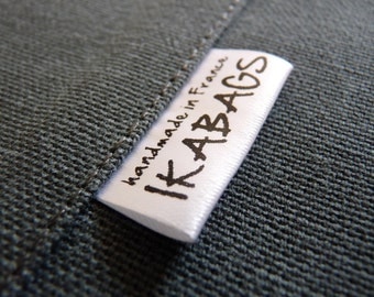 Fabric Labels 90 pcs Custom Satin Folded Care Label Black Printed on white Clothing Labels OEKO TEX certified Delivered CUT