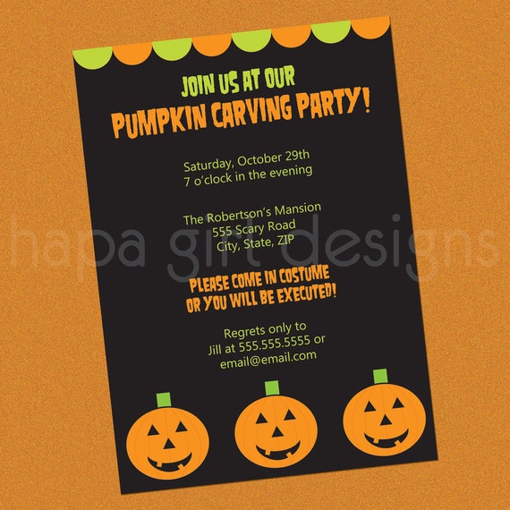 Items similar to Printable DIY Halloween Party Invitation - Pumpkins on ...