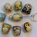 8 Large Porcelain Owl Beads on an interchangeable necklace