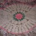 Vintage Crochet Rose Couch Cover Doilies Matching Set Pink and White