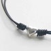 Sterling Silver Leather Anklet / Bracelet. Solid 925 Sterling Silver. Adjustable. Layer. Wrap. Heart. Black or Brown Leather
