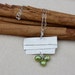 Handmade Sterling Silver Abstract Pearls Pendant.Bright Green pearls.wrapped pearls. OOAK Large Silver Necklace.
