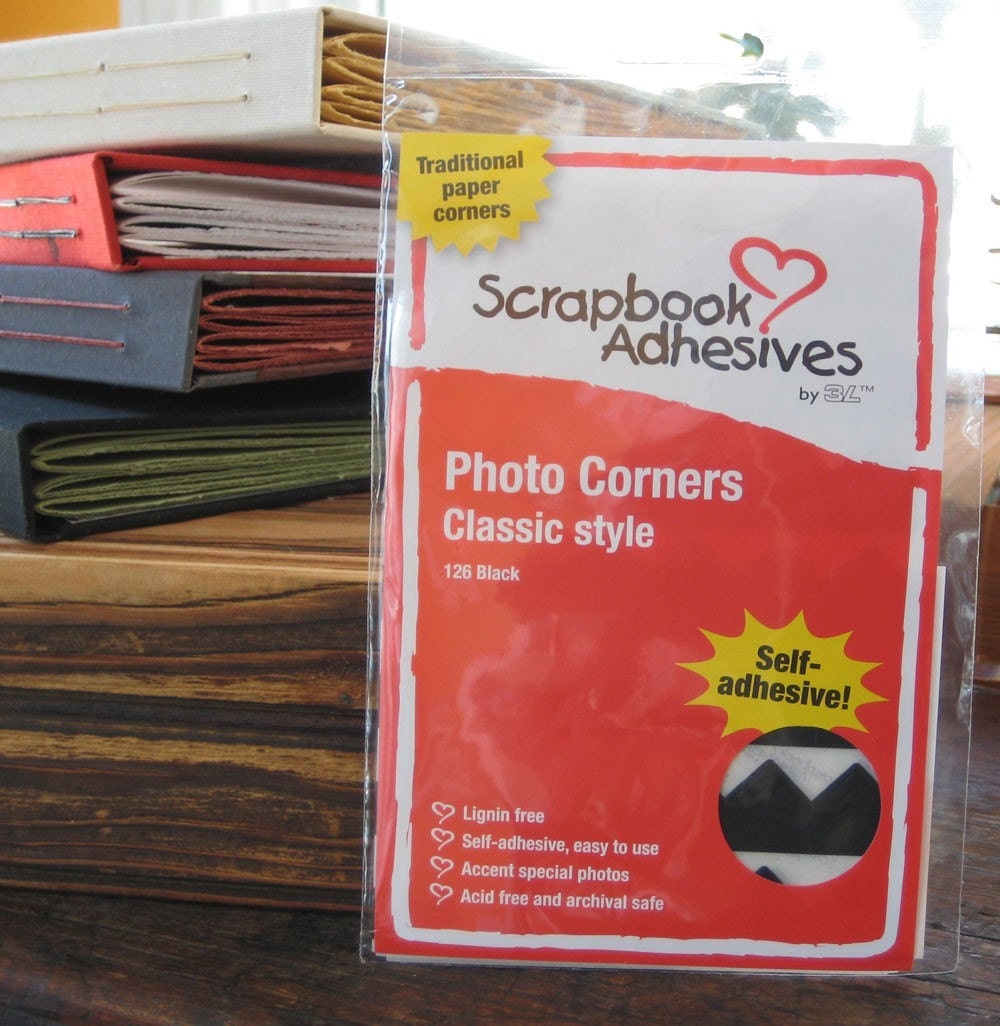 Scrapbook Adhesives brand Black Photo Corners Self Adhesive