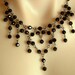 Dark Glamour Necklace with Swarovski Jet Crystals, in Gunmetal finish