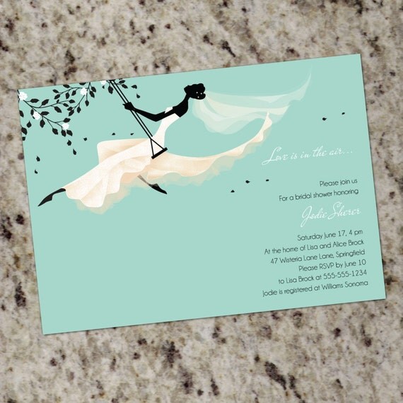 Bridal Shower Invitations - Simple, Modern Silhouette - DIY Print Your Own Il_570xn