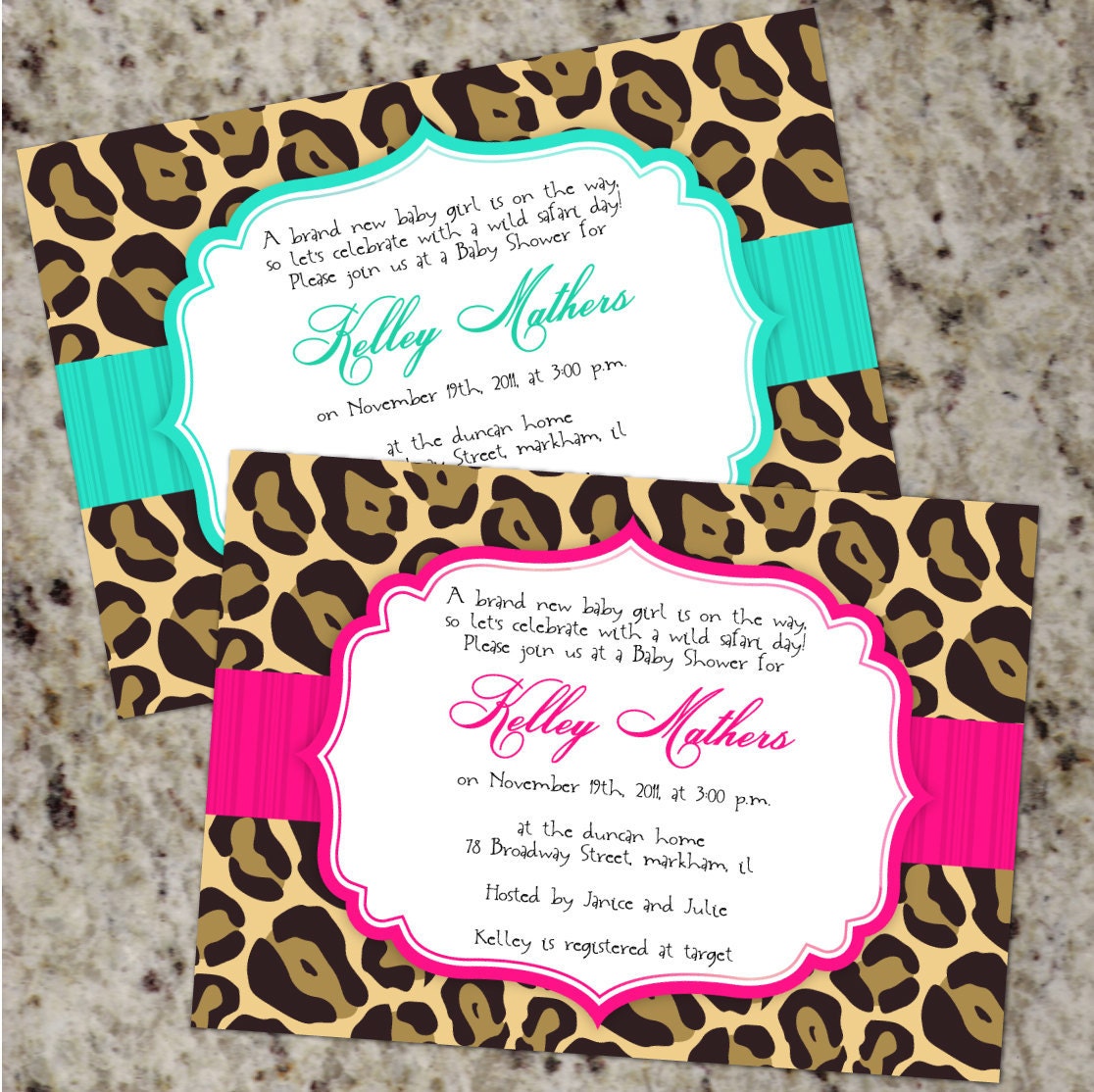 Cheetah Print Baby Shower Invitations Free 10