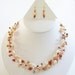 Rusty Coral and Mother of Pearl Birds Nest Necklace